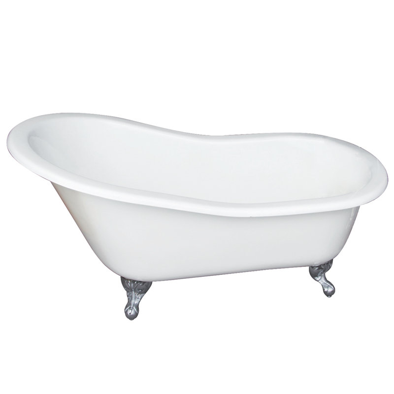Icarus 67'' x 29'' Soaking Cast Iron Bathtub, Bisque