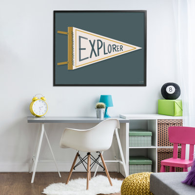 Explorer Retro Pennant Framed Giclee, design by House Fenway