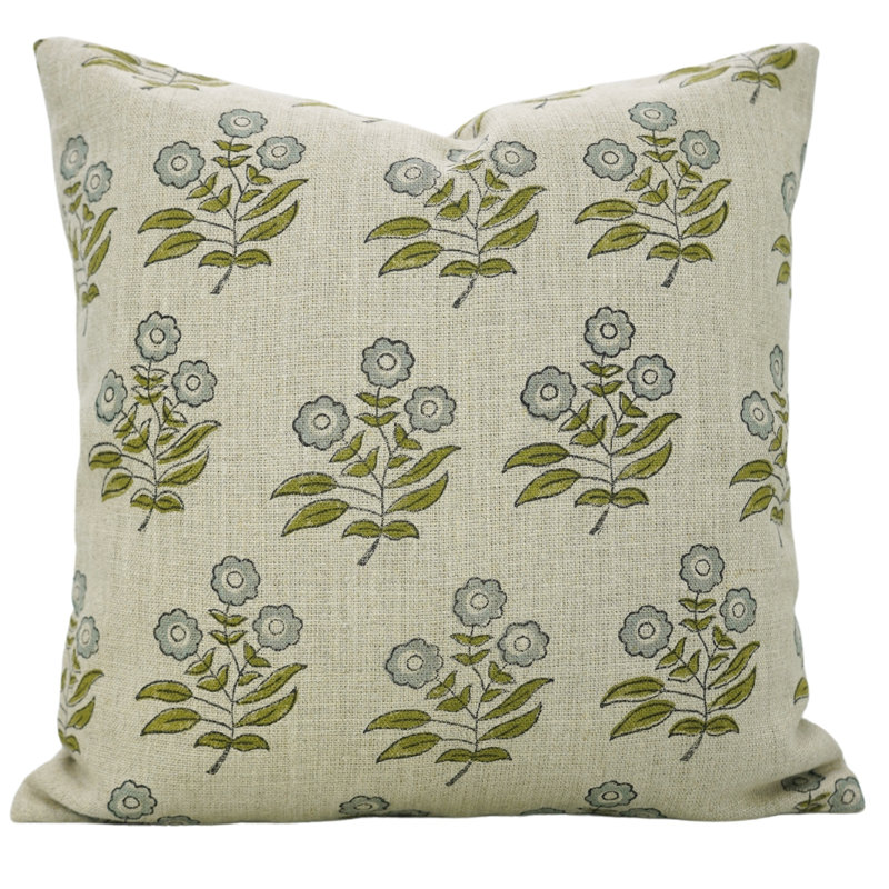 Fabdivine Block Print Pillow Cover for Home and Room Décor, Blue, Neha, Rectangle, 12"H x 20"W