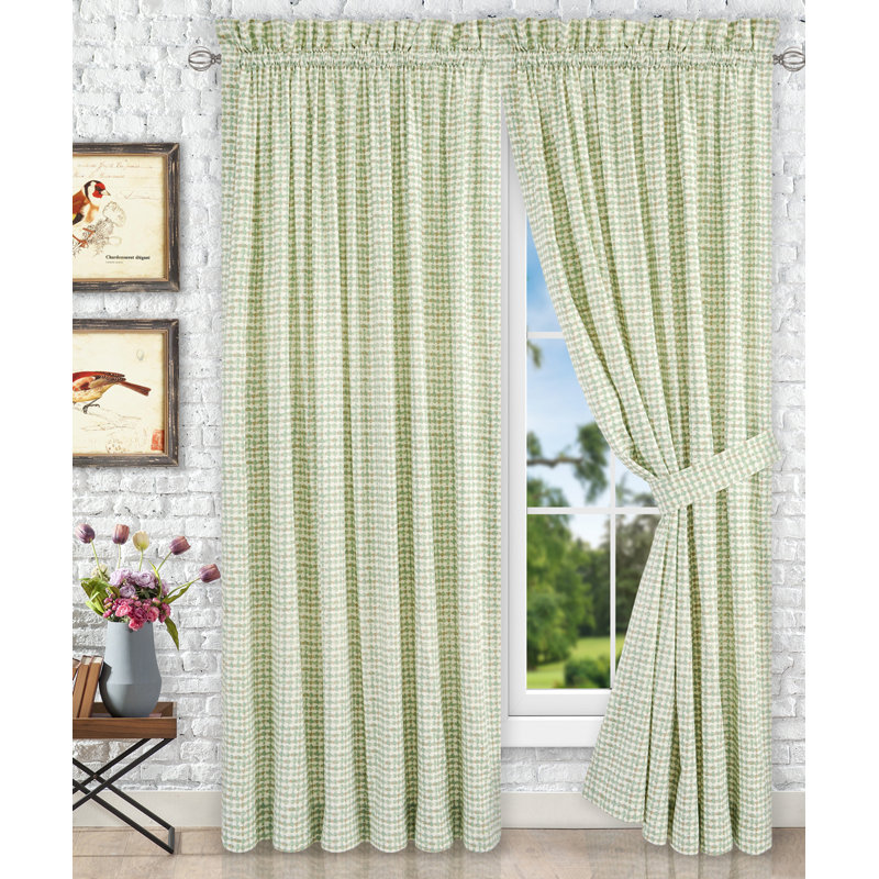 Leoni 100% Cotton Room Darkening Curtain Pair, Spa