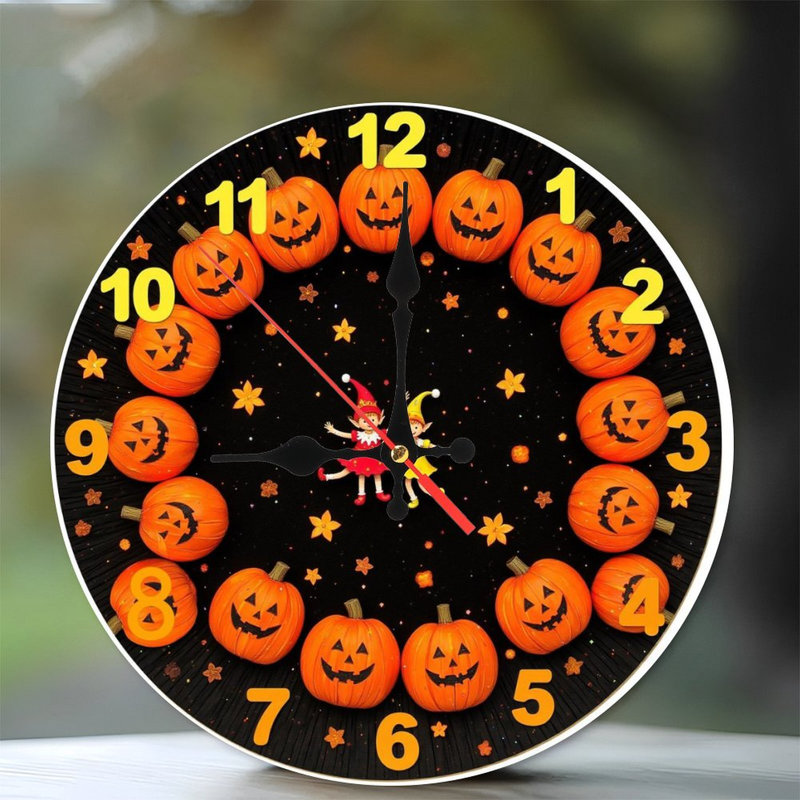 Horloge d'Halloween citrouille-1