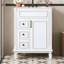 Meuble-lavabo moderne de 24 pouces avec lavabo en céramique, deux tiroirs et tablette réglable pour les petits espaces-304569213