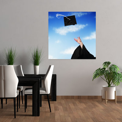 1990S Graduate Tossing Mortarboard Hat Into Air Classic Retro Vintage Wall Art