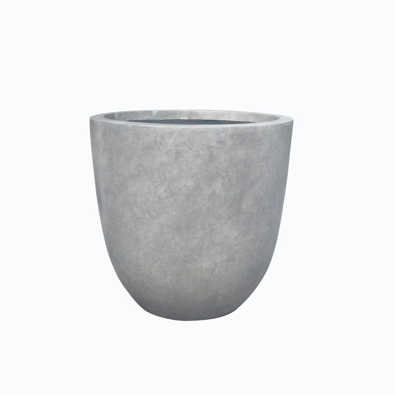 Pot Planter, Natural Concrete, 12" H x 14" W x 14" D