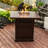 28" Propane Gas Fire Pit Table, 50000 BTU Square Steel Fire Pit For Outside Patio Deck Garden Courtyard-Brown