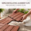 Dalles de terrasse emboîtables WPC, 25 pièces - Panneaux en bois rouge gaufré pour une installation facile et une durabilité accrue