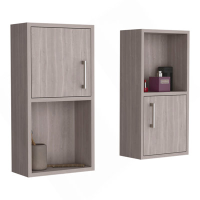 Armoire à pharmacie murale H 24 po, deux portes, deux tablettes, chêne blanc