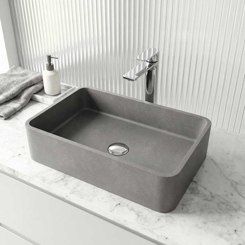 Lavabo de salle de bain vasque rectangulaire gris