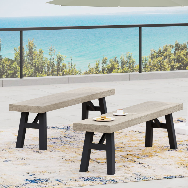 Rustic Grey Wood Slat Bench, Weather , With Graceful Panels, 17.69 Inches High X 63 Wide Bench Resistance And Panel Design, 63"X14.08"X17.69",