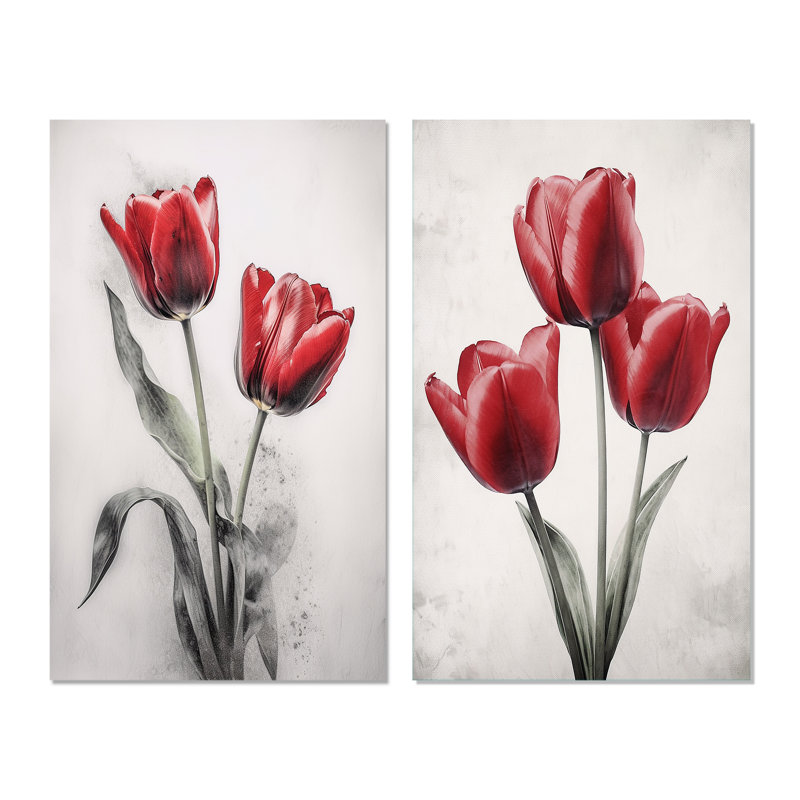 «Tulip Dreams», 2 pièces sur toile, H 40 po x l 40 po, Toile tendue