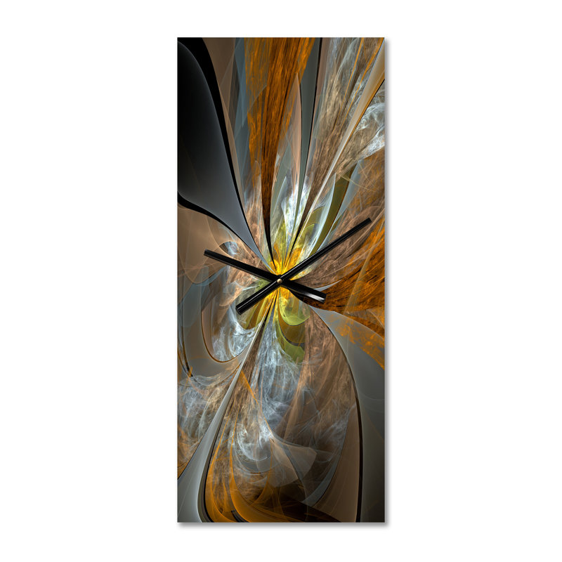 Horloge murale fleur fractale, horloge décorative symétrique abstraite - fleur fractale, Grand
