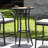 Outdoor Bar Height Bistro Table, 40-Inch Patio Bar Table Bistro Dining Table Pub Table With Wooden-Like Table Top & Metal Frame