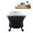 55" Streamline Clawfoot Soaking Acrylic Bathtub With Drain, Clawfeet, and Bamboo Tray-76109887-66366764