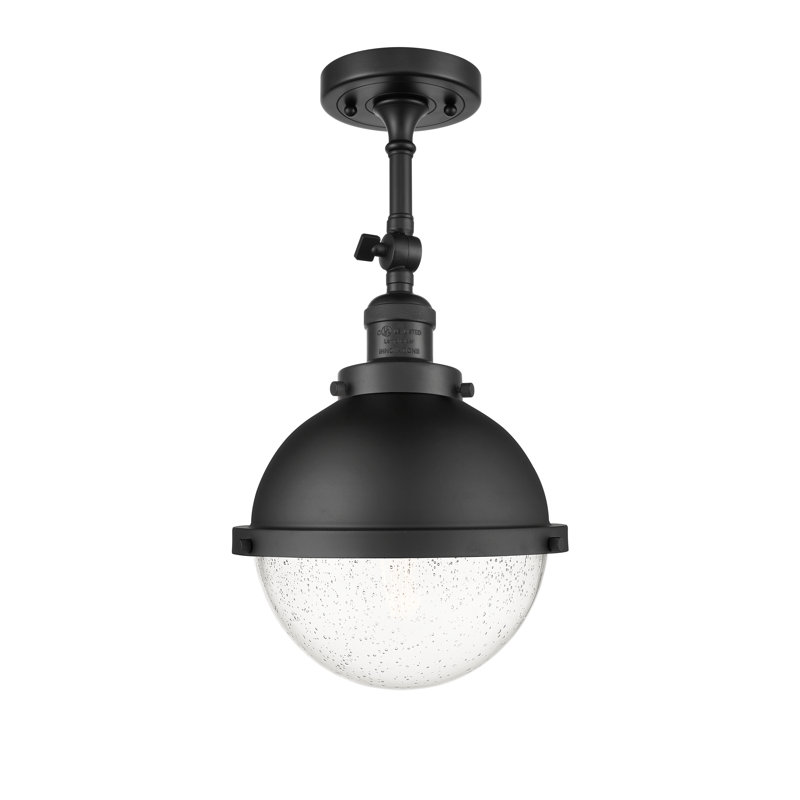 Plafonnier semi-encastré en verre à DEL, DEL, Non, Noir mat