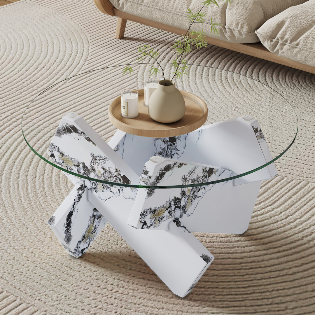 Lexghi Glass Top Single Coffee Table Wrought Studio™ 