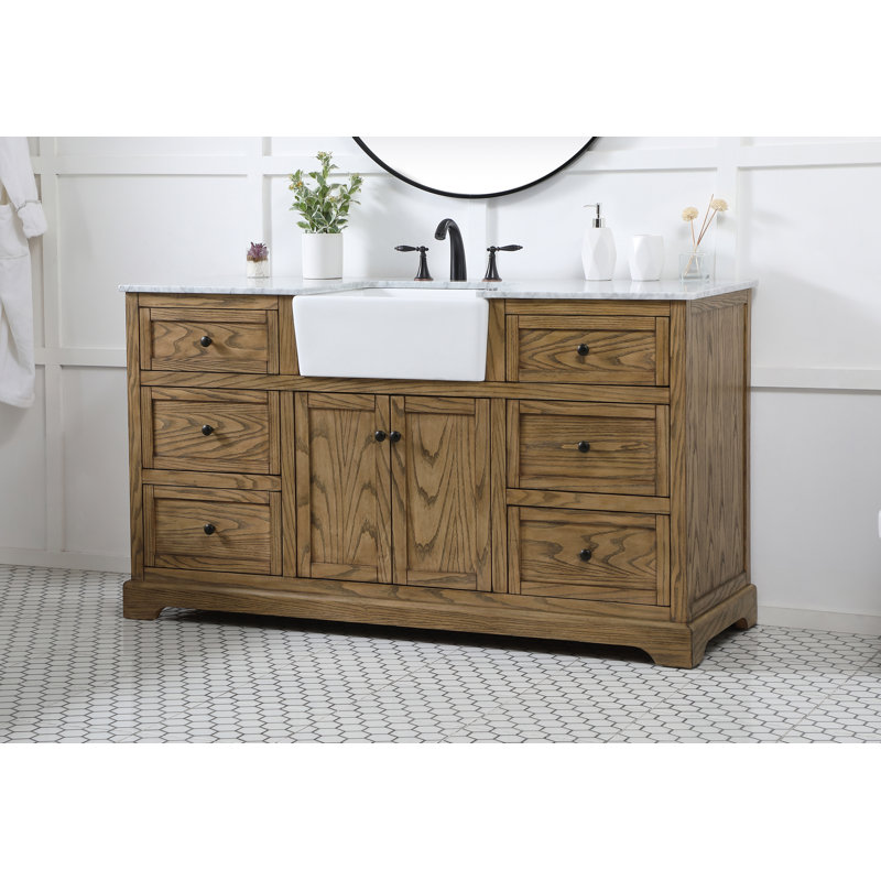 Ensemble de meuble-lavabo simple 60 po Pardue, Brun foncé