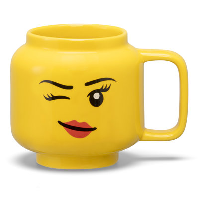 LEGO: Grande tasse en céramique - Fille clignotante - 17,9 oz (535 ml), tête de figurine jaune classique