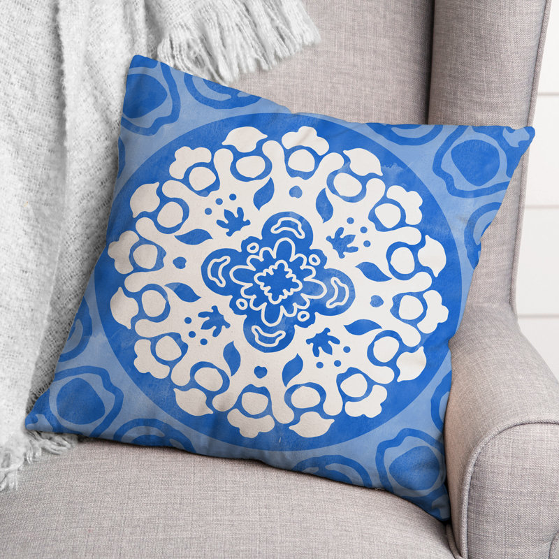 Housse et insert de coussin extérieur d'extérieur, Bleu