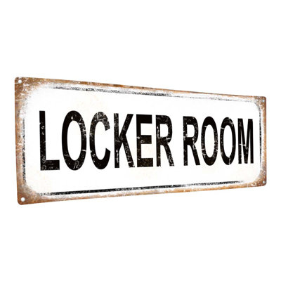 " Distressed, Locker Room Metal Sign "