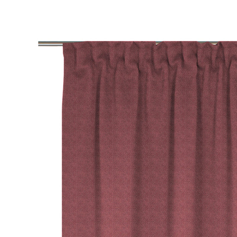 Uni Collection 100% Cotton Room Darkening Curtain Single Panel, Dark red, 142cm wide x 345cm high