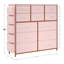 Commode pour chambre à coucher, commode de rangement haute avec 12 tiroirs en tissu et poches latérales, commode de tiroirs-243276281