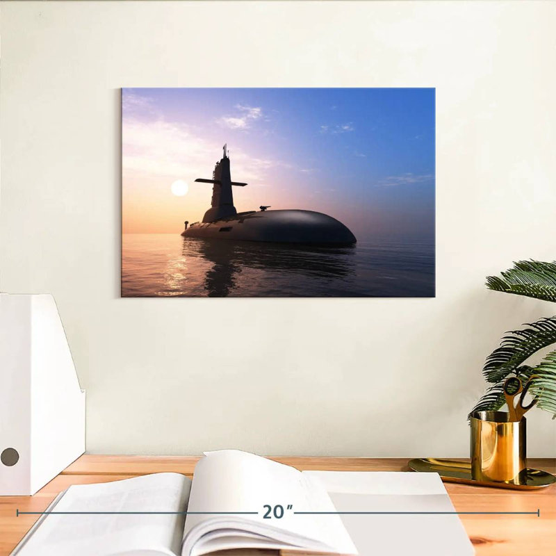 Mehar Submarine At Sea, 8" H x 12" W