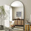 Miroir mural arqué pleine longueur avec cadre en alliage d'aluminium - Miroir de plancher haute définition pour la chambre à coucher ou le salon - Verre incassable - Conception sans cadre moderne