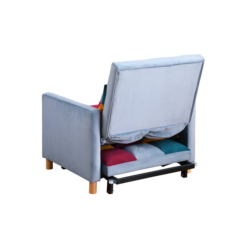 [Vidéo] Canapé-lit convertible, fauteuil ajustable avec coussin, fauteuil multifonctionnel en velours doux pour le salon, le dortoir, un appartement, une chambre ou un bureau