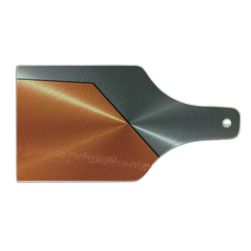 Orange and Gray Rectangular Tempered Glass Cutting Board
