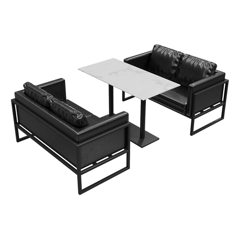 Ensemble de table et chaises de style industriel L 23,7 x l 47,3, Noir, Noir
