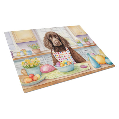 Planche à découper en verre avec épagneul américain de Pâques Decorating