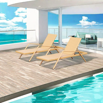 Adjustable Outdoor Rattan Chaise Lounge Outdoor Wicker Chaise Lounge