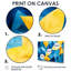 Bleu, jaune, numérique, feuilles, feuilles II - feuilles, art mural-1004289568-1004289570-1004289572