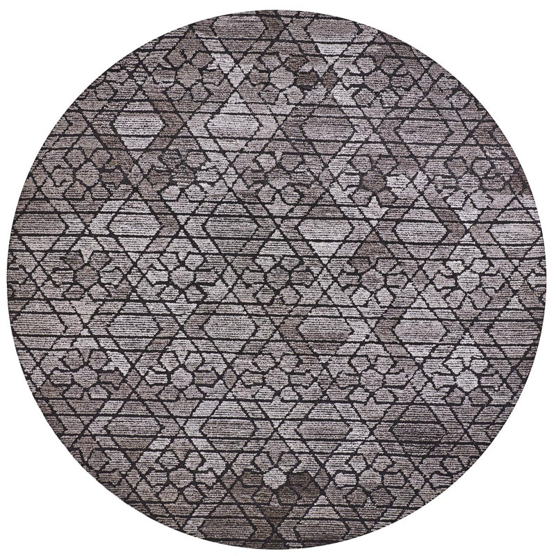 Amirah Wool Geometric Indoor Rug, Round 10'