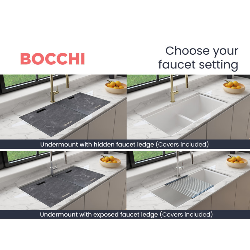 Baveno Lux 33.86'' L Undermount Double Basin Kitchen Sink