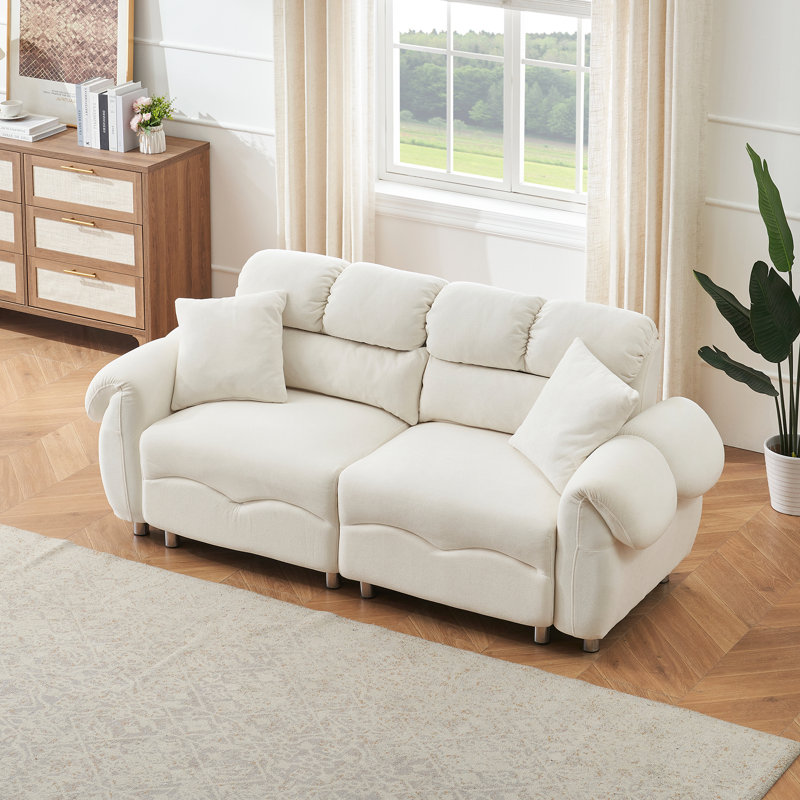 Legary 78 po, Velours gris velours, H 39,8 po x l 78 po x P 25 po