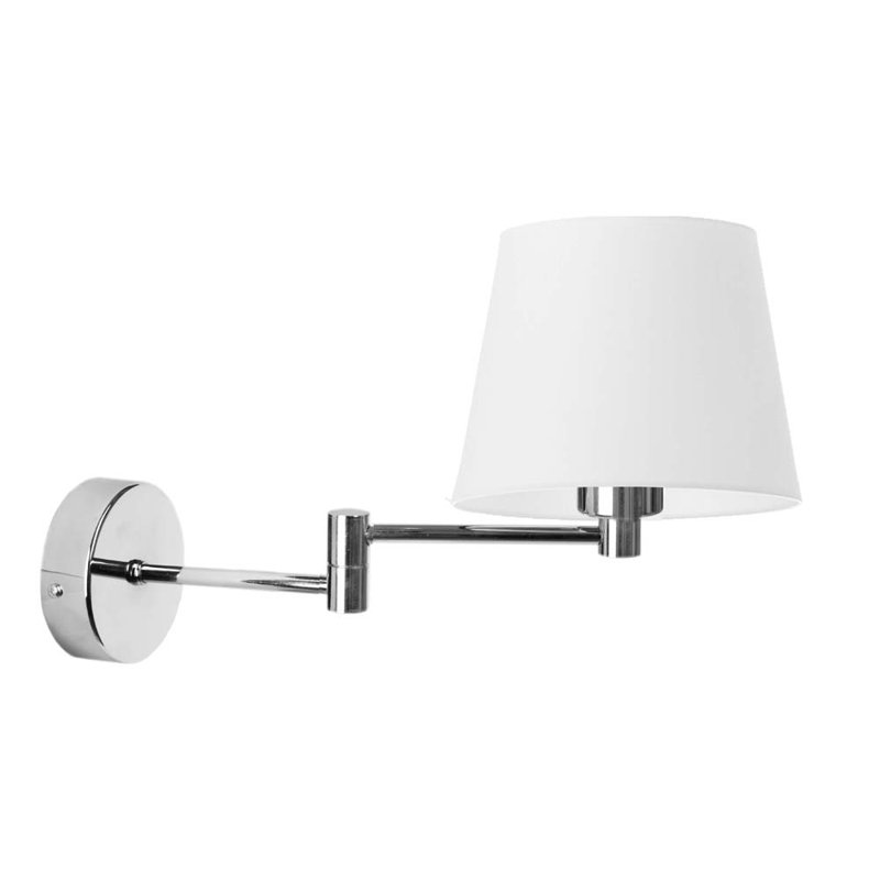 Ayannia Steel Armed Sconce, White, Chrome