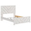 Cany Queen Size Bed, Chevron Pattern, Panel Headboard, Whitewash-118778053