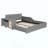 Upholstered Grounded Bed, Mother & Child Bed With Bedside Desk And Little Round Stool, Velvet-2021531395-2021531392