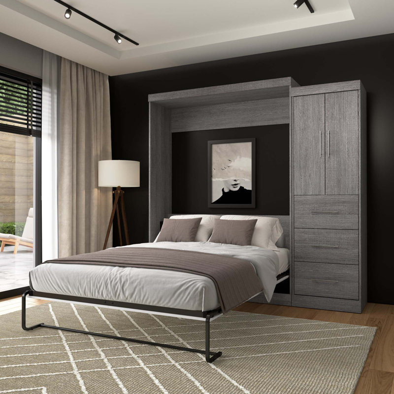 Velora Murphy Storage Bed, Bark Gray, Queen