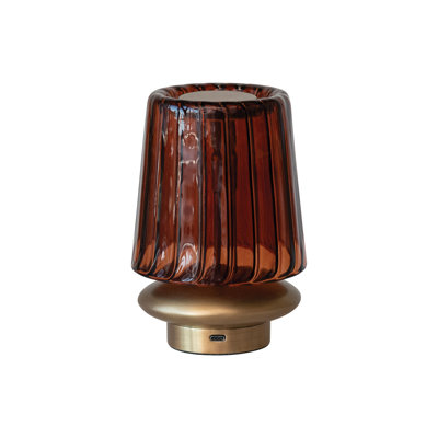 Lampe de table DEL en verre et métal avec capteur tactile Thalia