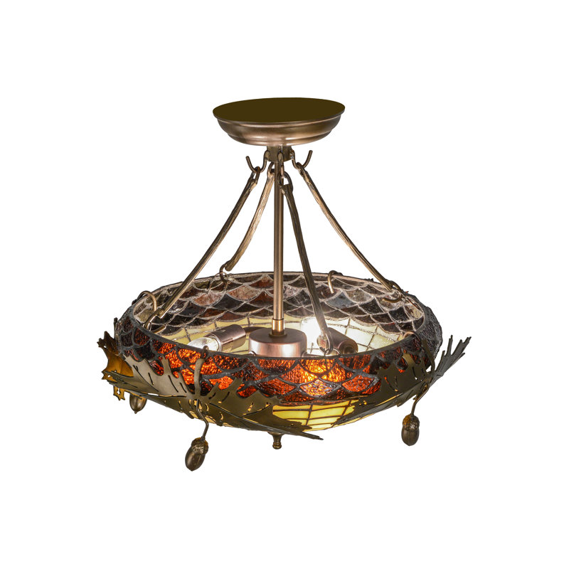 Rustic Lodge 3 - Light Semi Flush Mount