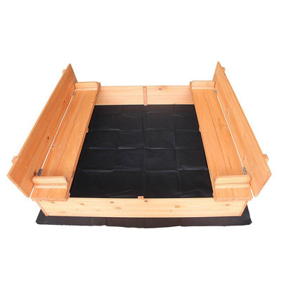 Bac à sable carré en bois massif de l 47,24 po x p 9,45 po