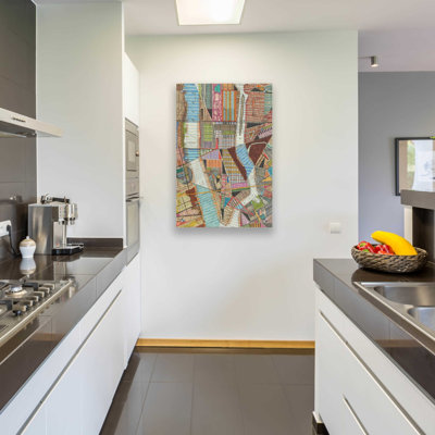 «Modern Map of New York II» par Nikki Galapon, art mural en verre acrylique