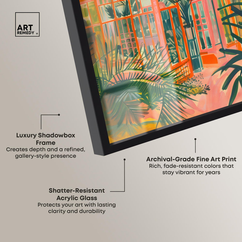 «The Greenhouse Set Maximalist Shadowbox Print» par Art Remedy, Noir, H 17 po x l 24 po