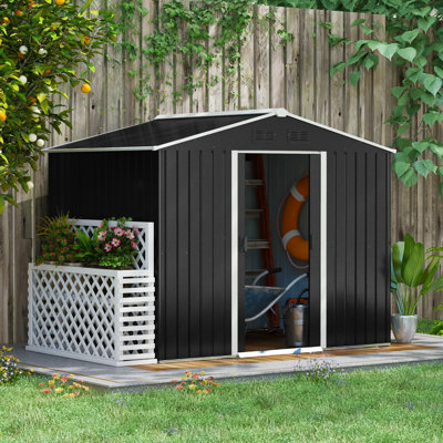 Lapathos  7.7 ft. W x 5.7 ft. D Metal Garden Shed