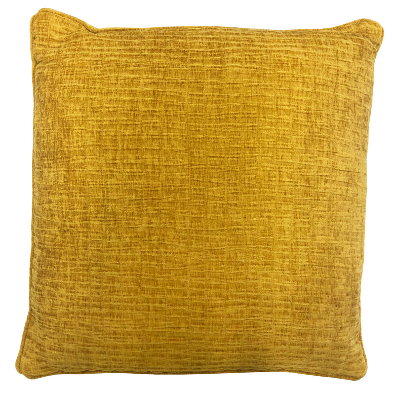 Velvet Square Pillow Cover & Insert, Mustard