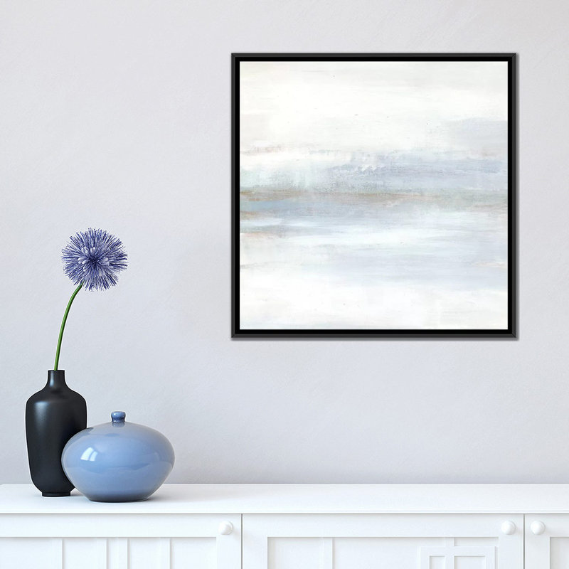 « cape horizon i », impression sur toile, H 18 po x l 18 po x P 1,5 po, Toile avec cadre noir, Pas de tapis