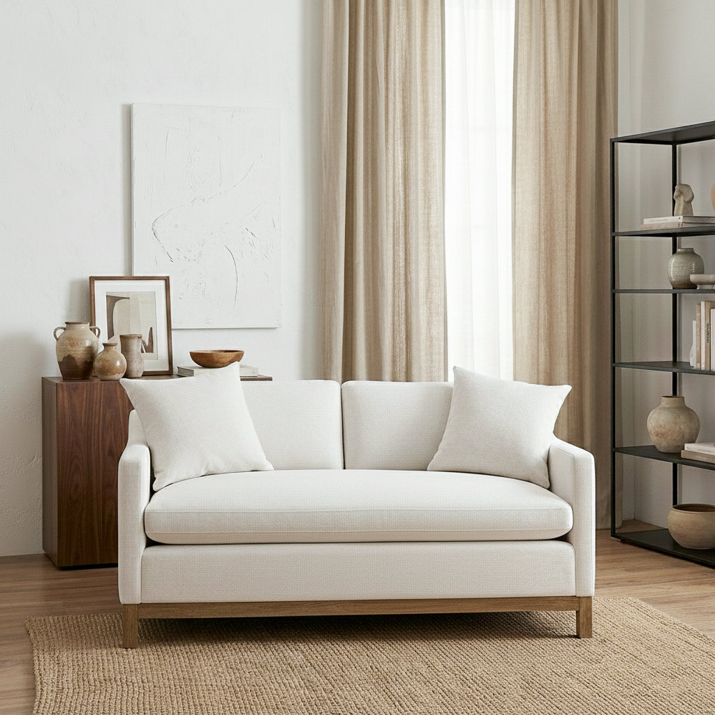 Cami 64'' Upholstered Loveseat, Cream