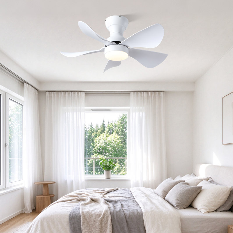 Ventilateur de plafond encastré avec lumière et télécommande / app, 30" Wide, White